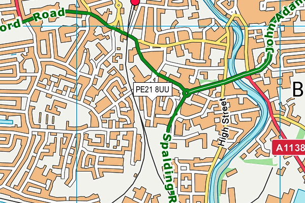 PE21 8UU map - OS VectorMap District (Ordnance Survey) PE21 8UU map - OS VectorMap District (Ordnance Survey)