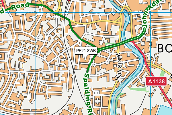 PE21 8WB map - OS VectorMap District (Ordnance Survey) PE21 8WB map - OS VectorMap District (Ordnance Survey)