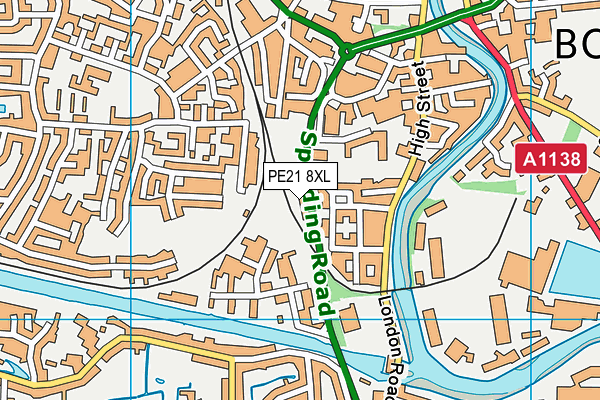 PE21 8XL map - OS VectorMap District (Ordnance Survey) PE21 8XL map - OS VectorMap District (Ordnance Survey)