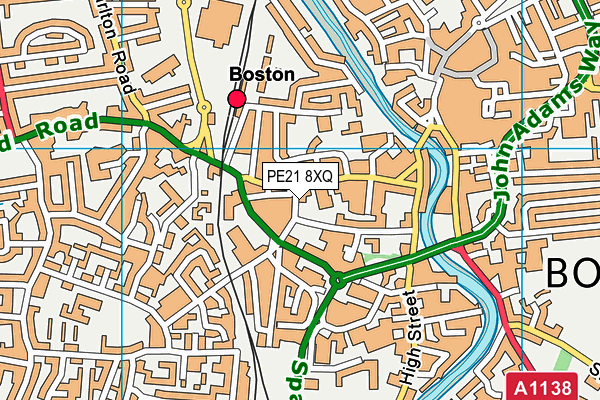 PE21 8XQ map - OS VectorMap District (Ordnance Survey) PE21 8XQ map - OS VectorMap District (Ordnance Survey)
