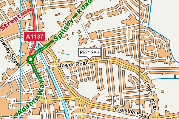 PE21 9AH map - OS VectorMap District (Ordnance Survey) PE21 9AH map - OS VectorMap District (Ordnance Survey)