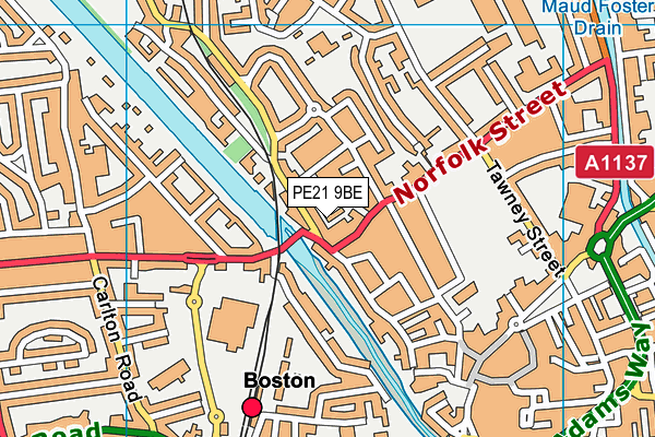 PE21 9BE map - OS VectorMap District (Ordnance Survey) PE21 9BE map - OS VectorMap District (Ordnance Survey)