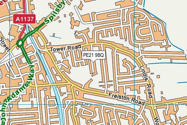 PE21 9BQ map - OS VectorMap District (Ordnance Survey) PE21 9BQ map - OS VectorMap District (Ordnance Survey)