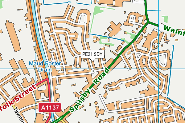PE21 9DY map - OS VectorMap District (Ordnance Survey) PE21 9DY map - OS VectorMap District (Ordnance Survey)