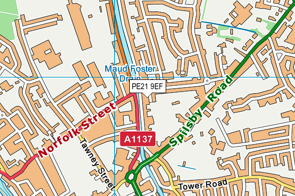 PE21 9EF map - OS VectorMap District (Ordnance Survey) PE21 9EF map - OS VectorMap District (Ordnance Survey)