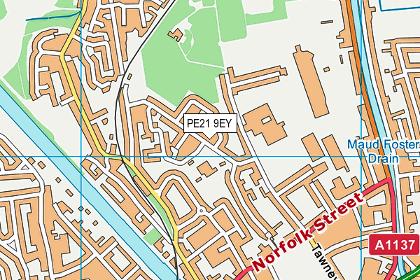 PE21 9EY map - OS VectorMap District (Ordnance Survey) PE21 9EY map - OS VectorMap District (Ordnance Survey)