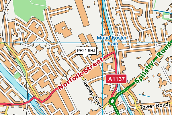 PE21 9HJ map - OS VectorMap District (Ordnance Survey)