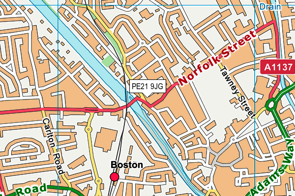 PE21 9JG map - OS VectorMap District (Ordnance Survey) PE21 9JG map - OS VectorMap District (Ordnance Survey)