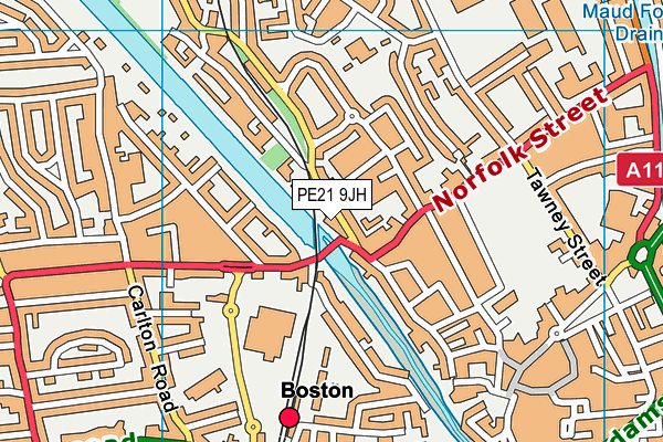 PE21 9JH map - OS VectorMap District (Ordnance Survey) PE21 9JH map - OS VectorMap District (Ordnance Survey)
