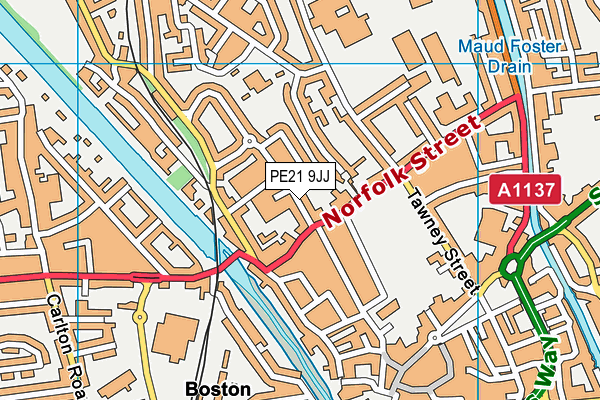 PE21 9JJ map - OS VectorMap District (Ordnance Survey) PE21 9JJ map - OS VectorMap District (Ordnance Survey)