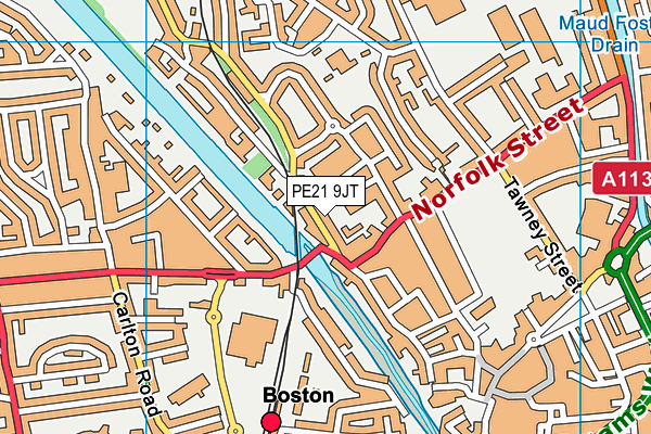 PE21 9JT map - OS VectorMap District (Ordnance Survey)