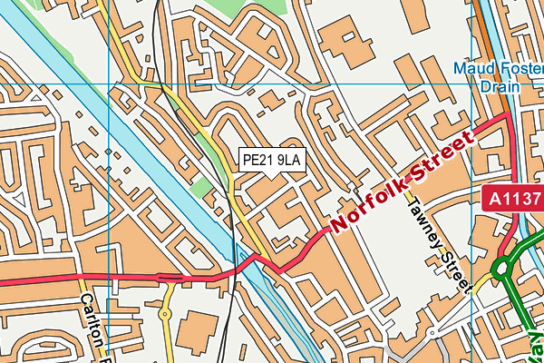 PE21 9LA map - OS VectorMap District (Ordnance Survey)