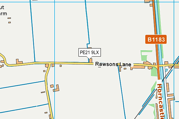 PE21 9LX map - OS VectorMap District (Ordnance Survey) PE21 9LX map - OS VectorMap District (Ordnance Survey)