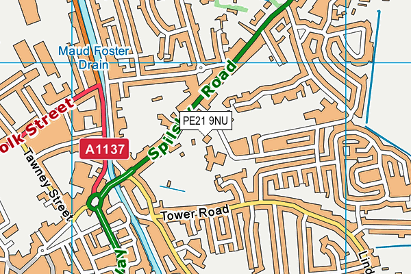 PE21 9NU map - OS VectorMap District (Ordnance Survey) PE21 9NU map - OS VectorMap District (Ordnance Survey)