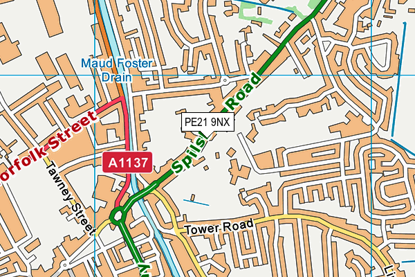 PE21 9NX map - OS VectorMap District (Ordnance Survey) PE21 9NX map - OS VectorMap District (Ordnance Survey)