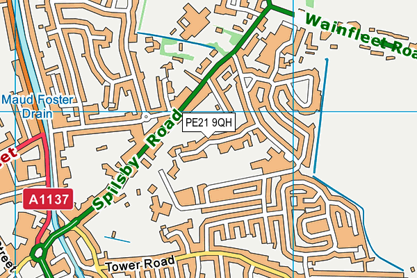 PE21 9QH map - OS VectorMap District (Ordnance Survey) PE21 9QH map - OS VectorMap District (Ordnance Survey)