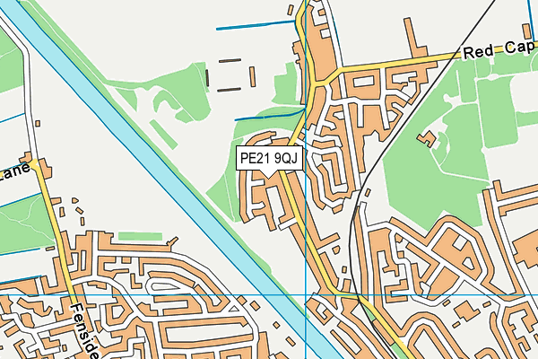 PE21 9QJ map - OS VectorMap District (Ordnance Survey) PE21 9QJ map - OS VectorMap District (Ordnance Survey)