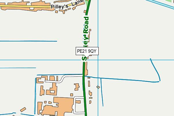 PE21 9QY map - OS VectorMap District (Ordnance Survey)