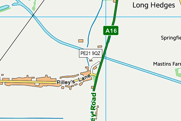 PE21 9QZ map - OS VectorMap District (Ordnance Survey)