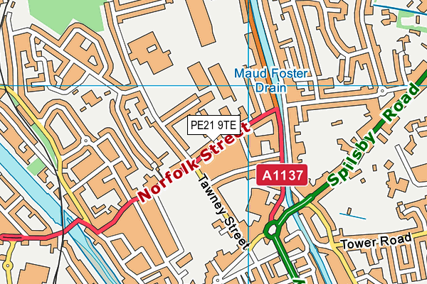 PE21 9TE map - OS VectorMap District (Ordnance Survey) PE21 9TE map - OS VectorMap District (Ordnance Survey)