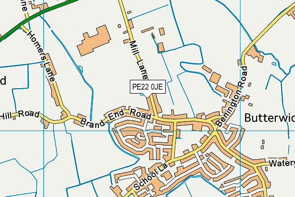 PE22 0JE map - OS VectorMap District (Ordnance Survey) PE22 0JE map - OS VectorMap District (Ordnance Survey)