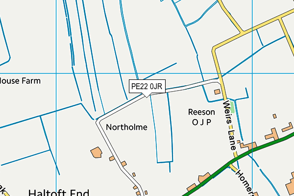 PE22 0JR map - OS VectorMap District (Ordnance Survey) PE22 0JR map - OS VectorMap District (Ordnance Survey)