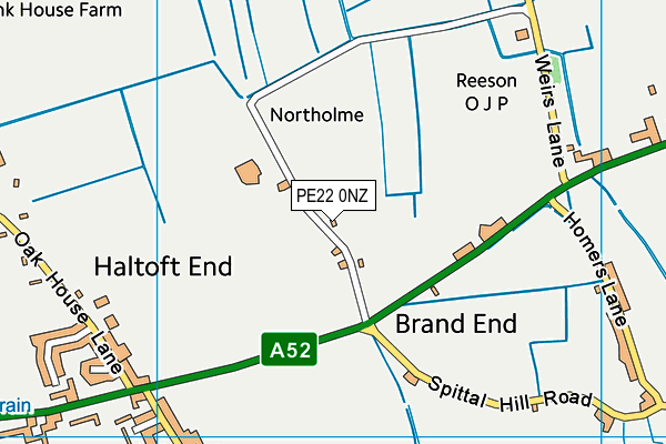 PE22 0NZ map - OS VectorMap District (Ordnance Survey) PE22 0NZ map - OS VectorMap District (Ordnance Survey)