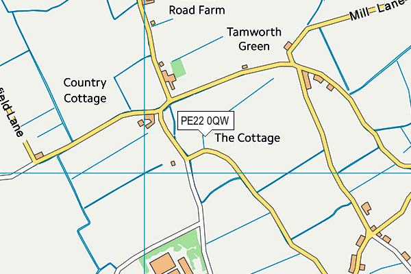 PE22 0QW map - OS VectorMap District (Ordnance Survey) PE22 0QW map - OS VectorMap District (Ordnance Survey)