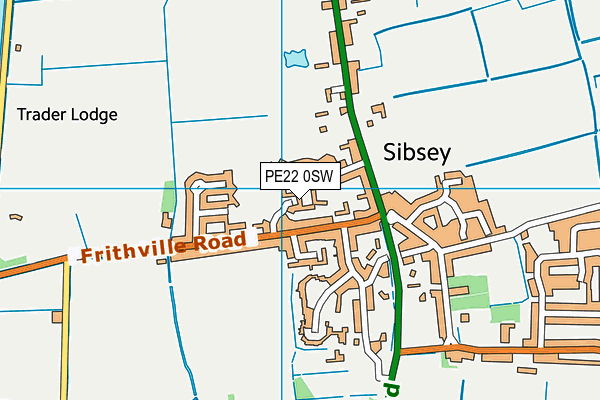 PE22 0SW map - OS VectorMap District (Ordnance Survey) PE22 0SW map - OS VectorMap District (Ordnance Survey)
