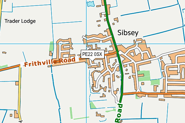 PE22 0SX map - OS VectorMap District (Ordnance Survey) PE22 0SX map - OS VectorMap District (Ordnance Survey)