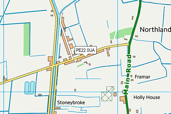 PE22 0UA map - OS VectorMap District (Ordnance Survey) PE22 0UA map - OS VectorMap District (Ordnance Survey)