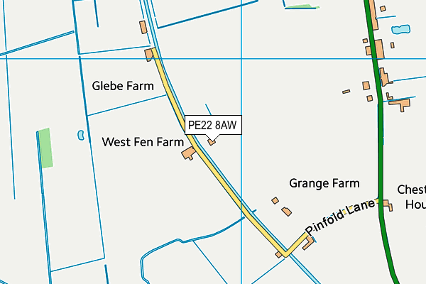 PE22 8AW map - OS VectorMap District (Ordnance Survey)