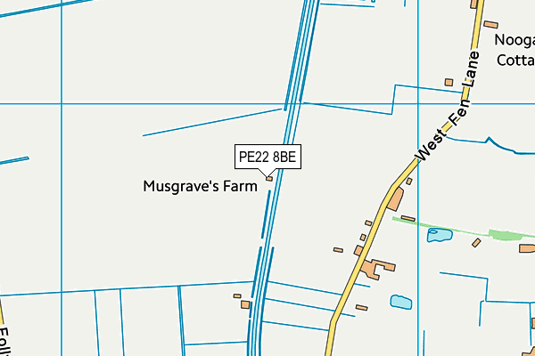 PE22 8BE map - OS VectorMap District (Ordnance Survey) PE22 8BE map - OS VectorMap District (Ordnance Survey)