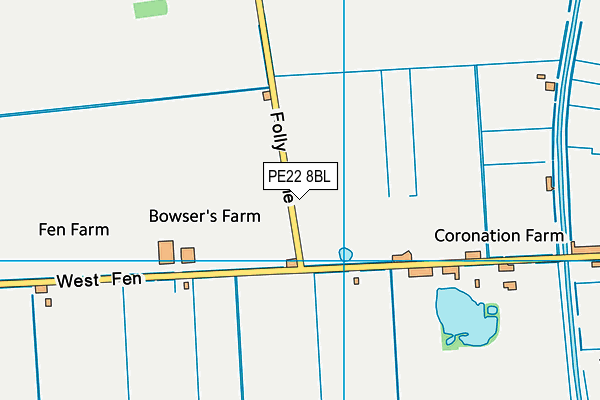 PE22 8BL map - OS VectorMap District (Ordnance Survey) PE22 8BL map - OS VectorMap District (Ordnance Survey)