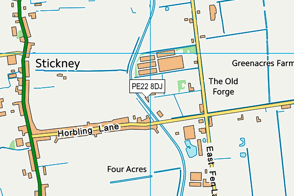 PE22 8DJ map - OS VectorMap District (Ordnance Survey) PE22 8DJ map - OS VectorMap District (Ordnance Survey)
