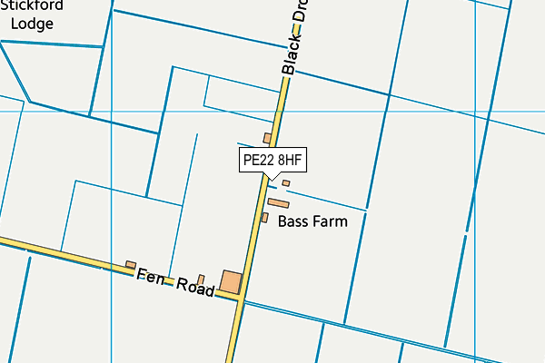 PE22 8HF map - OS VectorMap District (Ordnance Survey) PE22 8HF map - OS VectorMap District (Ordnance Survey)