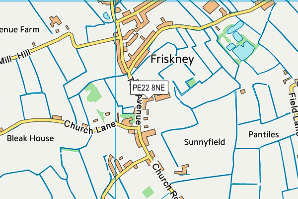 PE22 8NE map - OS VectorMap District (Ordnance Survey)