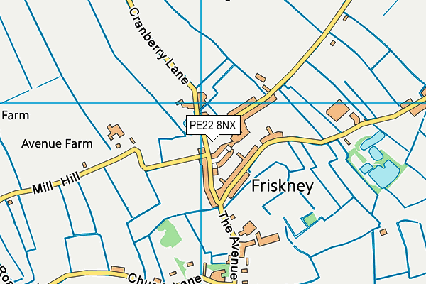 PE22 8NX map - OS VectorMap District (Ordnance Survey) PE22 8NX map - OS VectorMap District (Ordnance Survey)