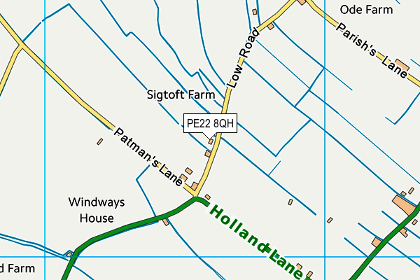 PE22 8QH map - OS VectorMap District (Ordnance Survey)