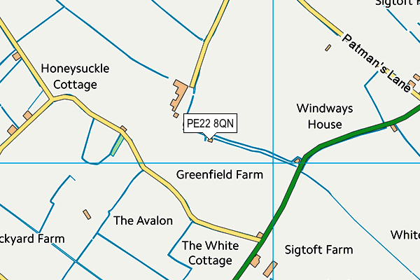 PE22 8QN map - OS VectorMap District (Ordnance Survey)
