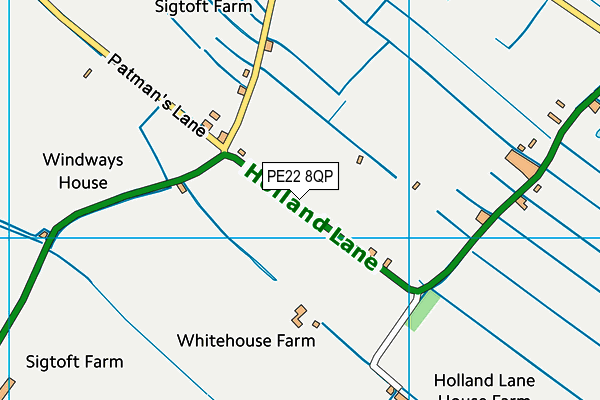 PE22 8QP map - OS VectorMap District (Ordnance Survey) PE22 8QP map - OS VectorMap District (Ordnance Survey)