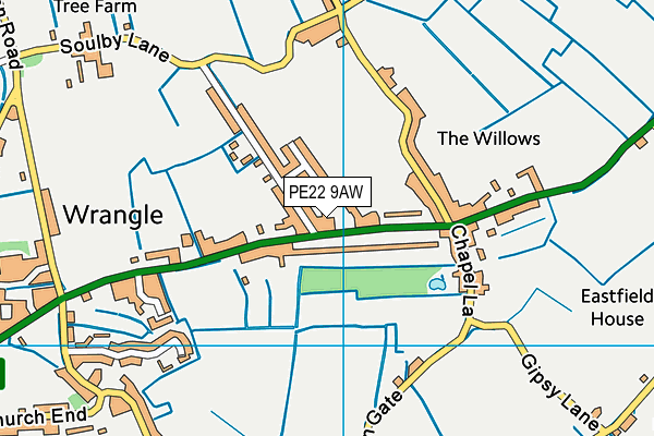 PE22 9AW map - OS VectorMap District (Ordnance Survey) PE22 9AW map - OS VectorMap District (Ordnance Survey)
