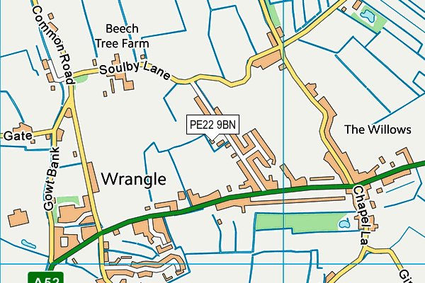 PE22 9BN map - OS VectorMap District (Ordnance Survey) PE22 9BN map - OS VectorMap District (Ordnance Survey)