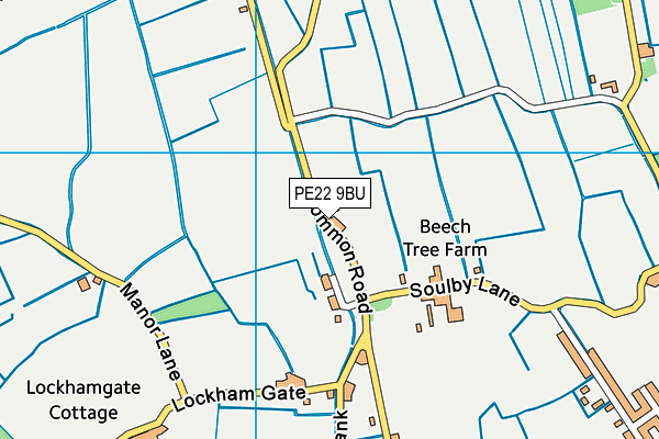 PE22 9BU map - OS VectorMap District (Ordnance Survey) PE22 9BU map - OS VectorMap District (Ordnance Survey)