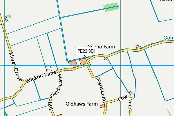 PE22 9DH map - OS VectorMap District (Ordnance Survey) PE22 9DH map - OS VectorMap District (Ordnance Survey)