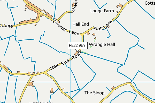 PE22 9EY map - OS VectorMap District (Ordnance Survey) PE22 9EY map - OS VectorMap District (Ordnance Survey)