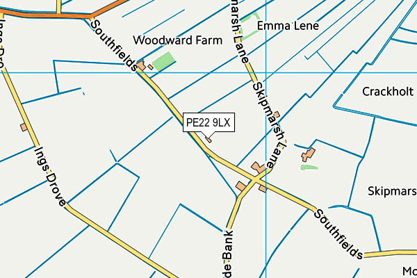 PE22 9LX map - OS VectorMap District (Ordnance Survey) PE22 9LX map - OS VectorMap District (Ordnance Survey)