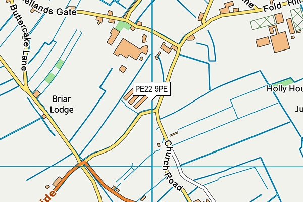 PE22 9PE map - OS VectorMap District (Ordnance Survey) PE22 9PE map - OS VectorMap District (Ordnance Survey)