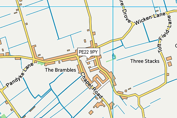 PE22 9PY map - OS VectorMap District (Ordnance Survey) PE22 9PY map - OS VectorMap District (Ordnance Survey)