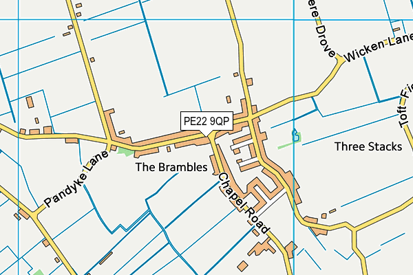PE22 9QP map - OS VectorMap District (Ordnance Survey)
